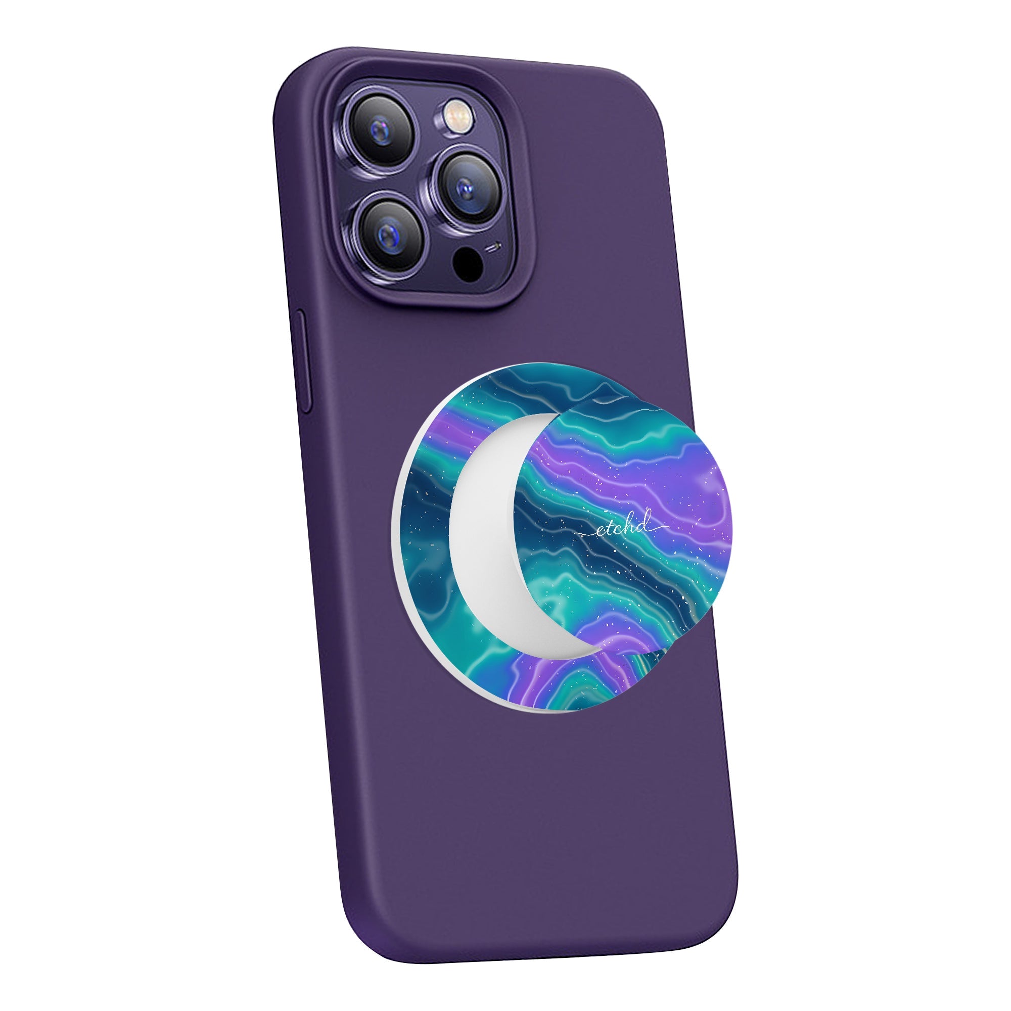 Peacock Ink Phone Grip And Stand by etchd, view 7