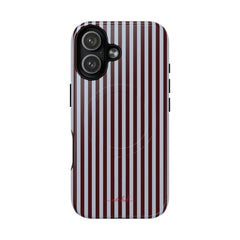 Blue & Cherry Striped Magnetic Phone Case by etchd, view 25