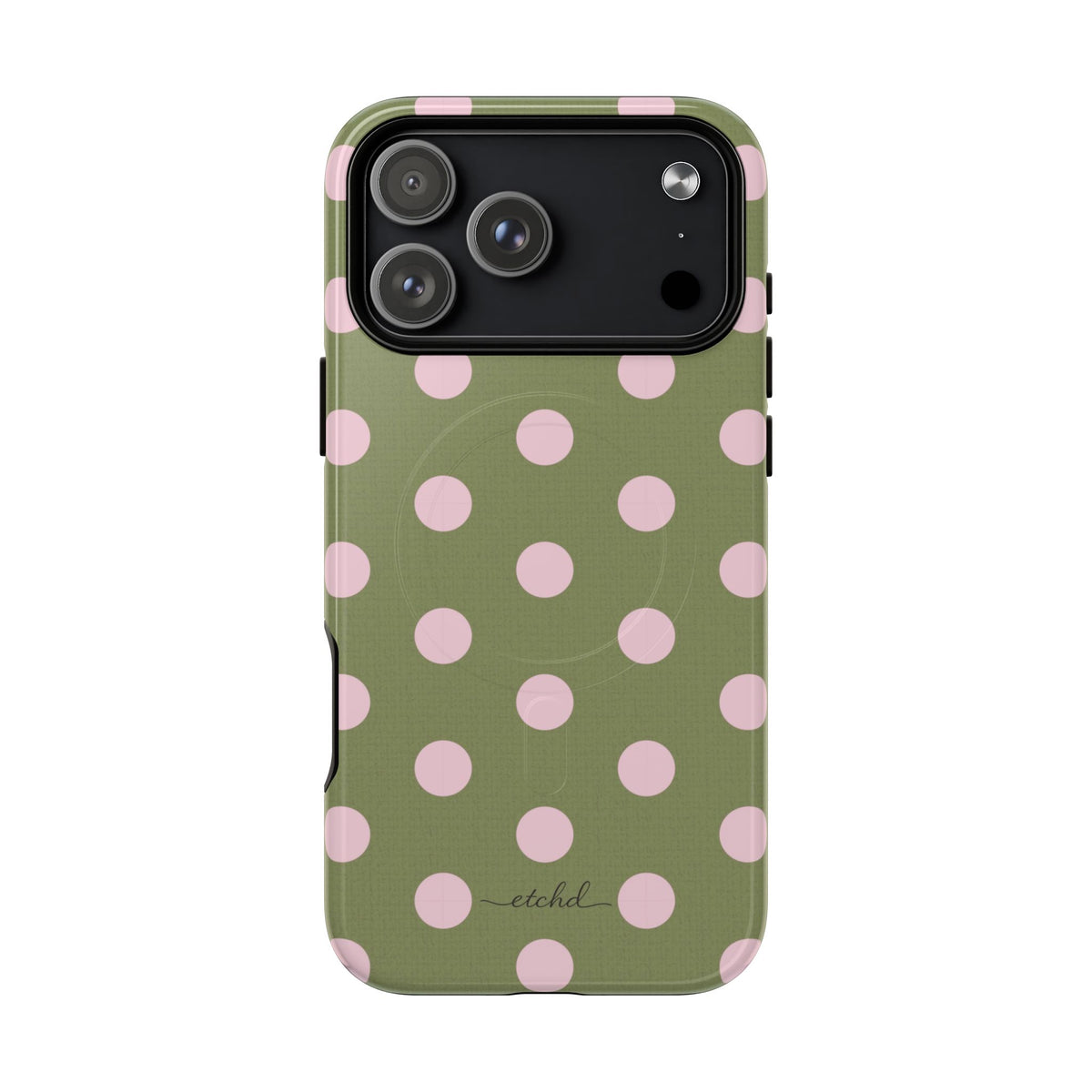 Pink & Green Polka Dot Magnetic Phone Case by etchd, view 31