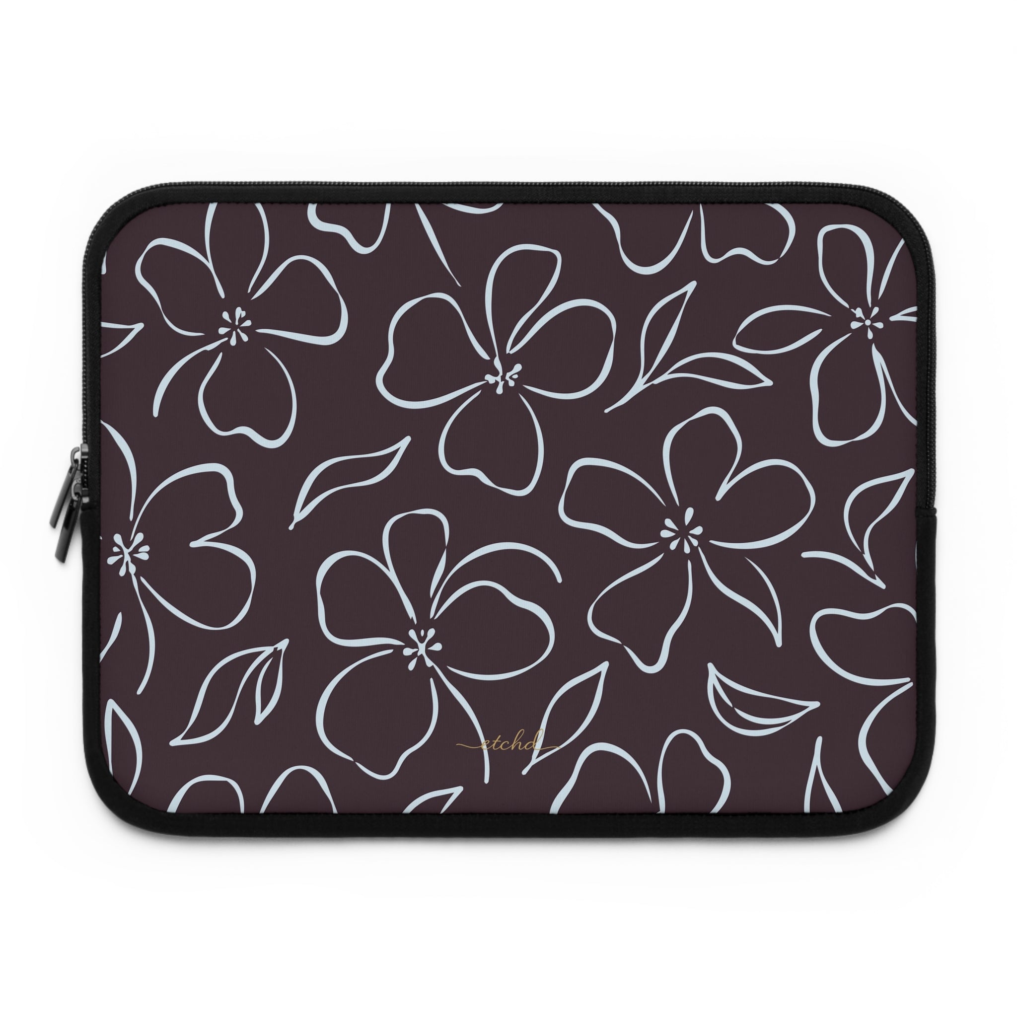 Plum & Blue Floral Laptop Sleeve by etchd
