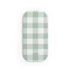 Sage & White Gingham Agarre clipsable para móvil