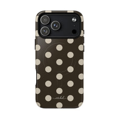 Cream & Brown Polka Dot Magnetic Phone Case by etchd, view 31