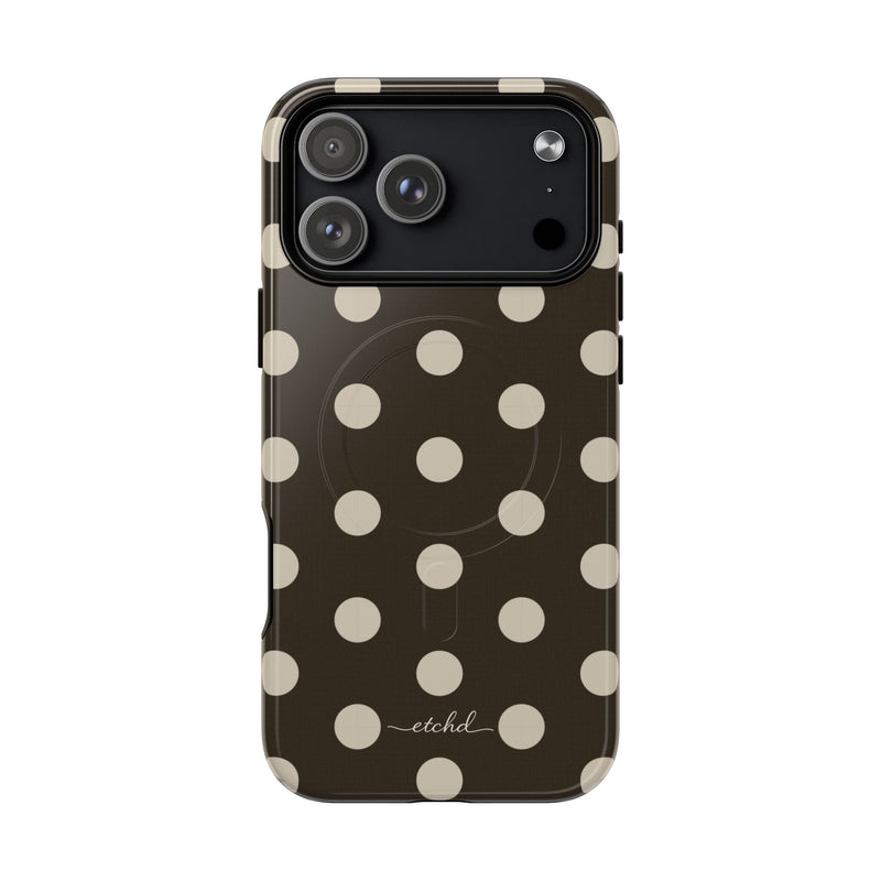 Cream & Brown Polka Dot Magnetic Phone Case by etchd, view 31