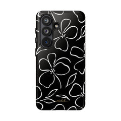 Black & White Floral Phone Case by etchd, view 61