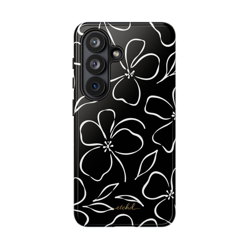 Black & White Floral Phone Case by etchd, view 61