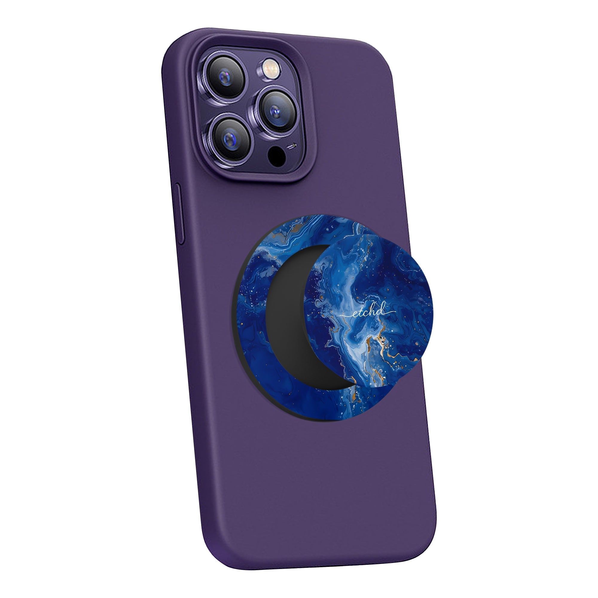 Sapphire Phone Grip And Stand by etchd, view 4