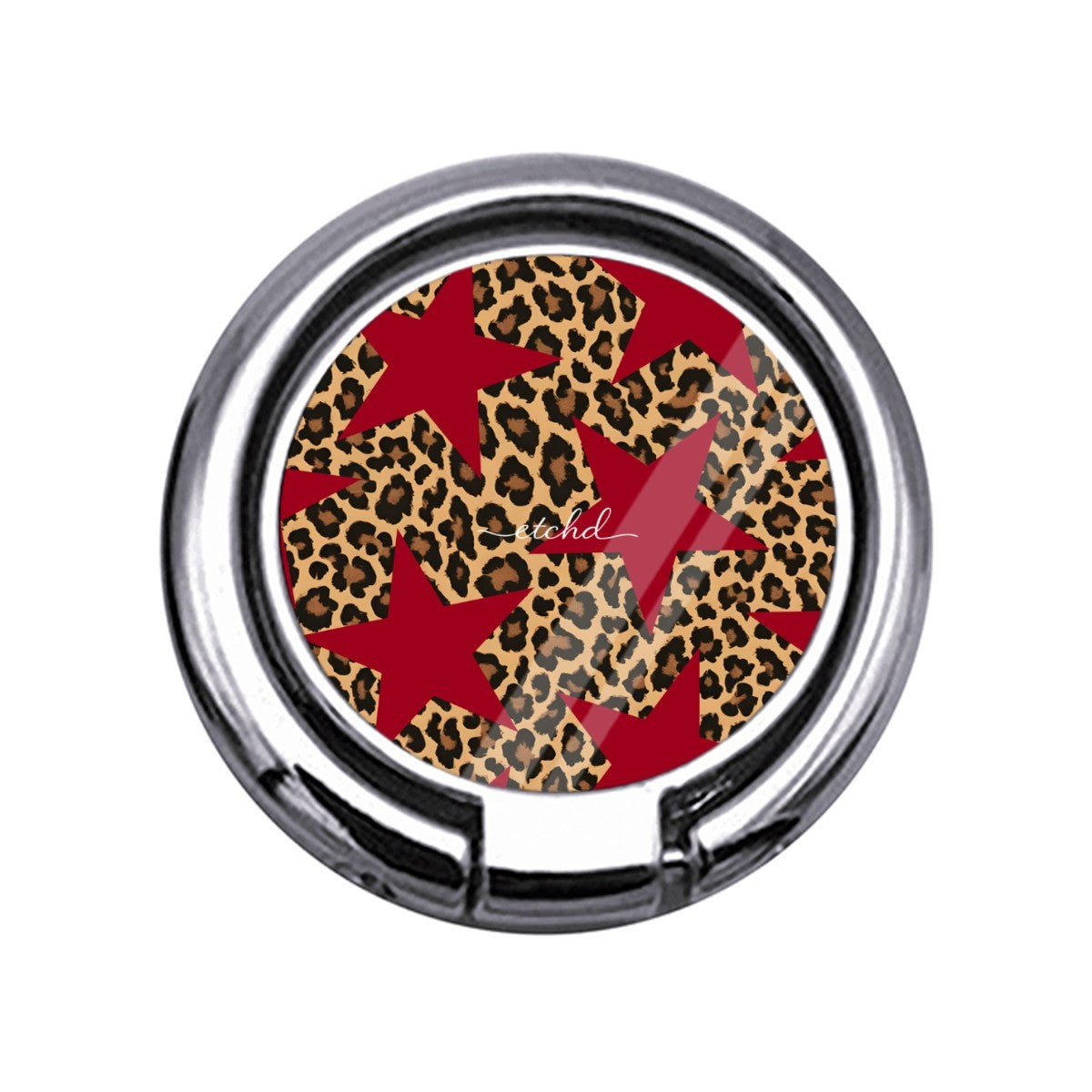 Leopard & Red Stars Slim Ring Holder by etchd