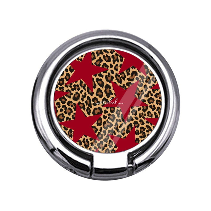 Leopard & Red Stars Slim Ring Holder-zoom-