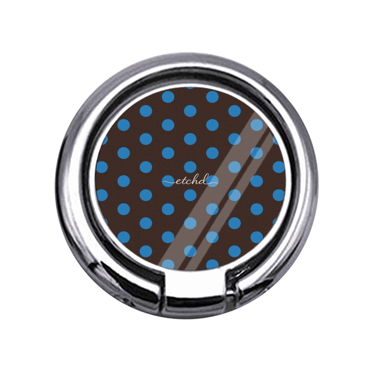Cerulean & Espresso Polka Dot Slim Ring Holder by etchd