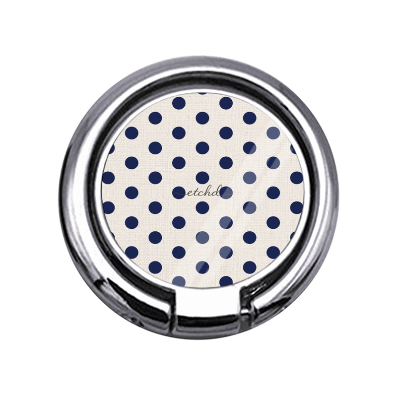Navy & Cream Polka Dot Slim Ring Holder-zoom-