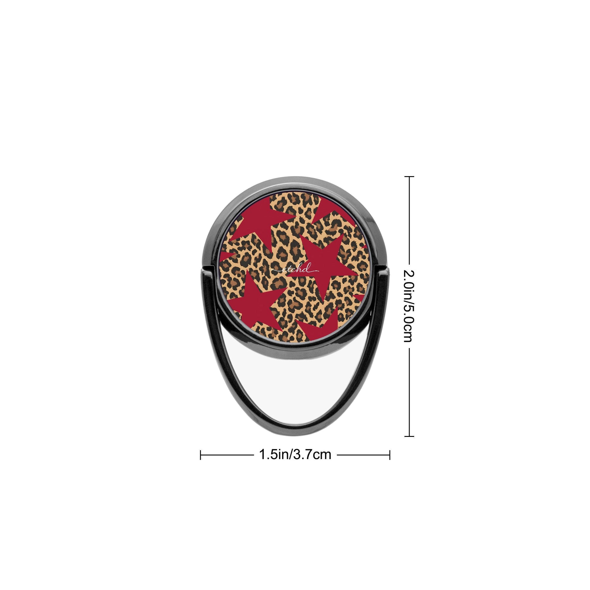 Leopard & Red Stars Phone Ring Holder by etchd, view 3