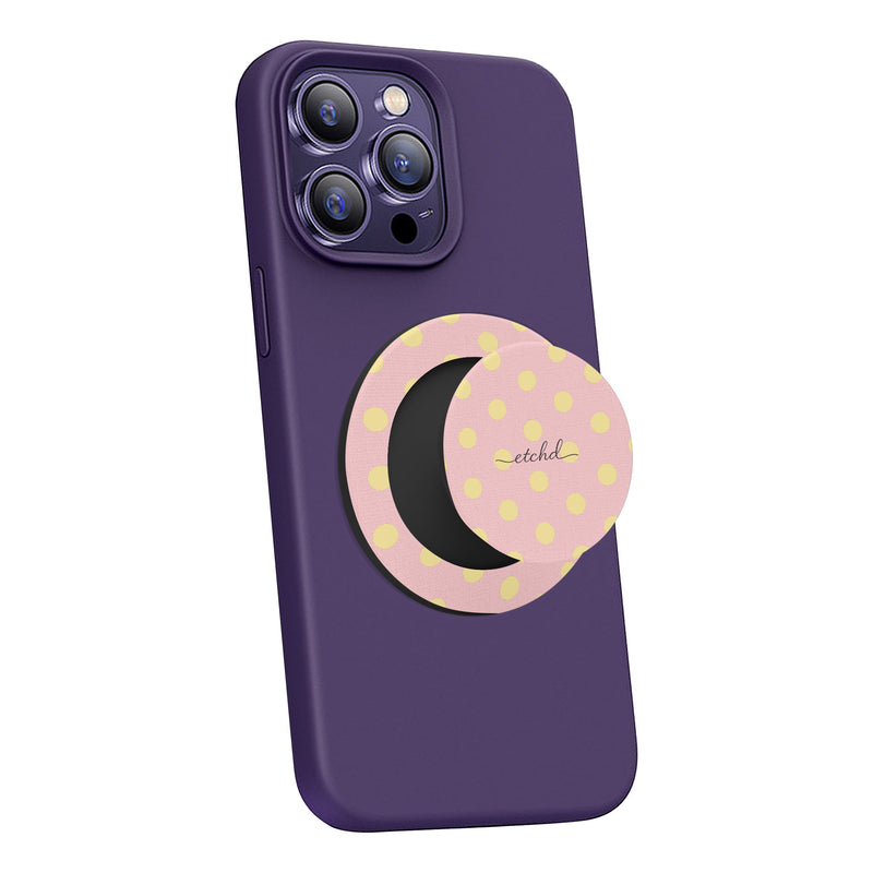 Butter And Pink Polka Dot Handy-Halterung mit Ständer-zoom-
