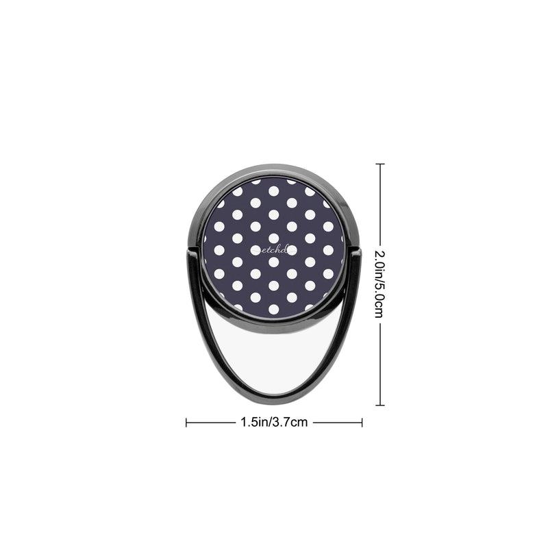 White And Navy Polka Dot Handy Ring-Halterung-zoom-