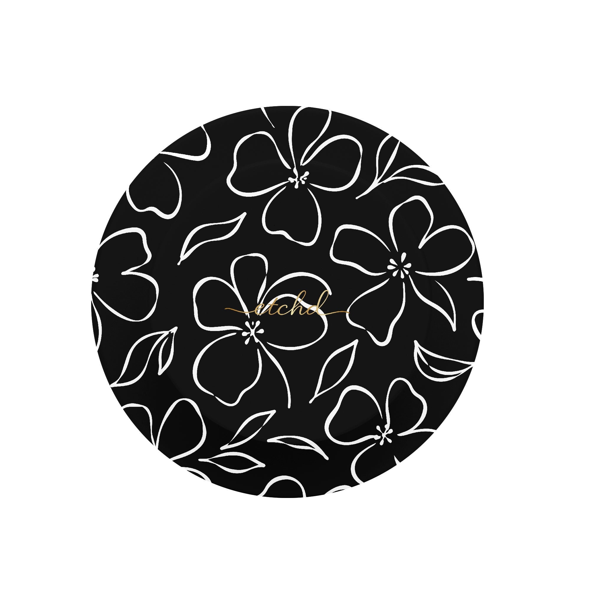 Black & White Floral Phone Grip And Stand by etchd, view 2