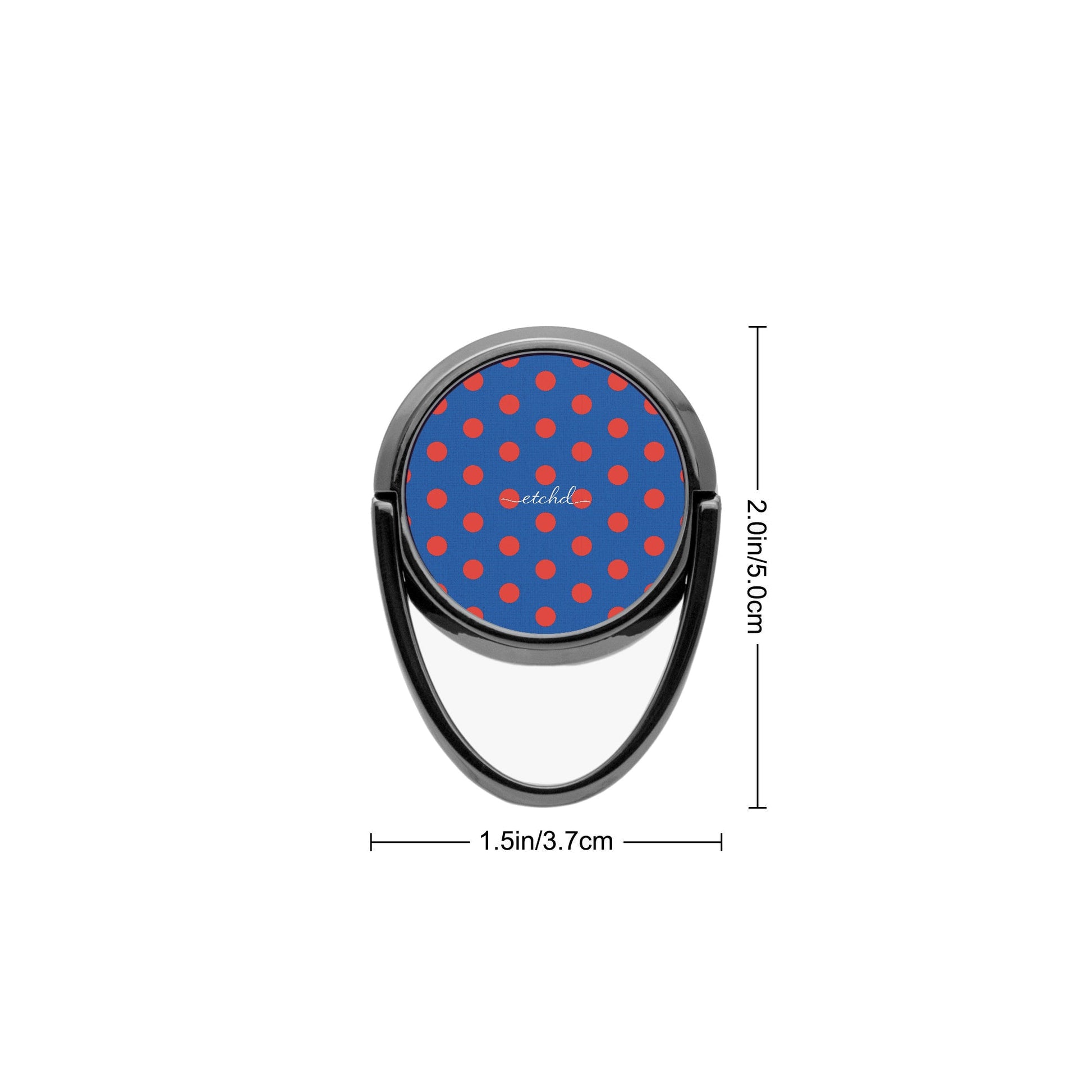 Poppy And Cobalt Polka Dot Phone Ring Holder by etchd, view 3