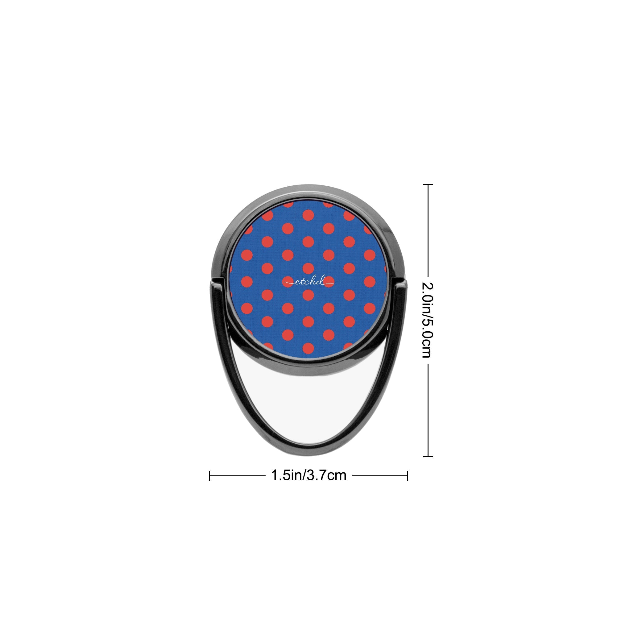 Poppy And Cobalt Polka Dot Phone Ring Holder by etchd, view 3