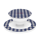 Navy & Cream Gingham Anello e supporto per telefono