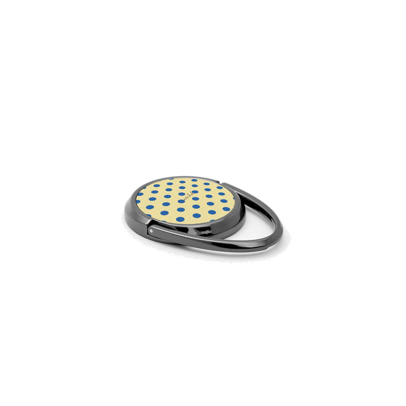 Cobalt And Butter Polka Dot Phone Ring Holder-zoom-