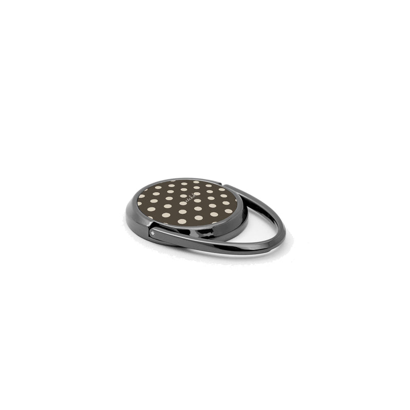 Cream & Brown Polka Dot Handy-Ring-Halterung-zoom-