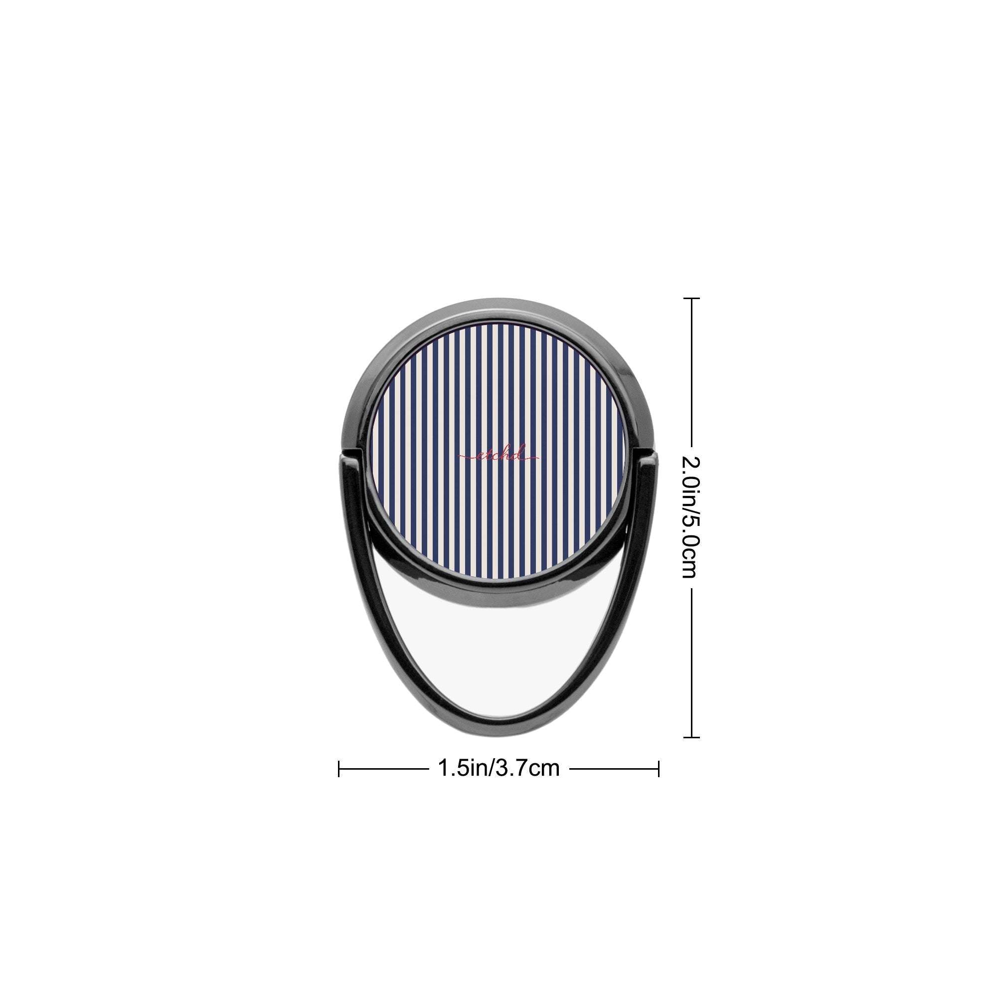 Navy & Cream Striped Phone Ring Holder by etchd, view 3