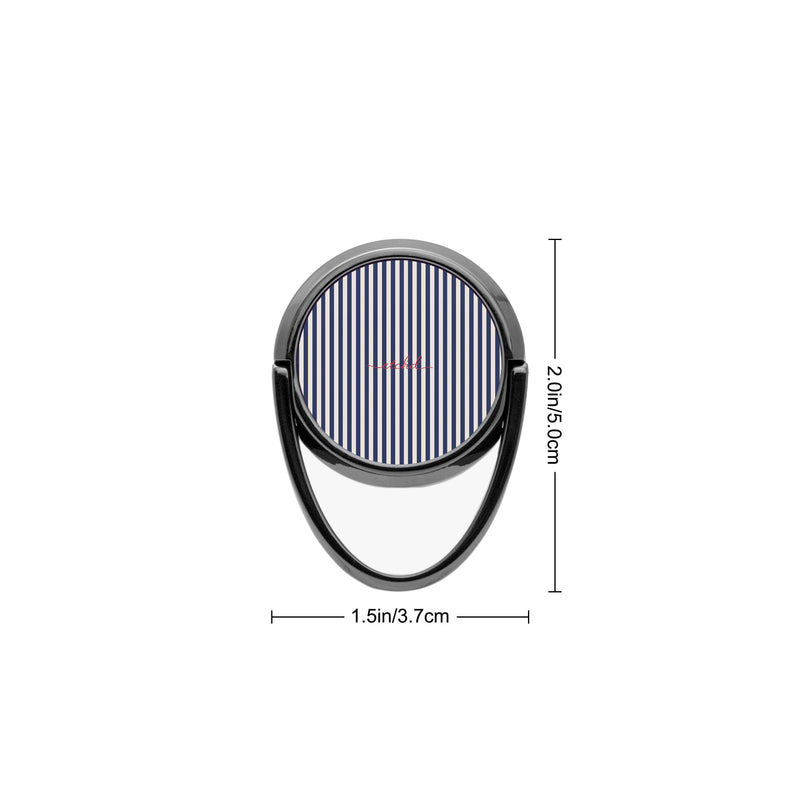 Navy & Cream Striped Phone Ring Holder-zoom-