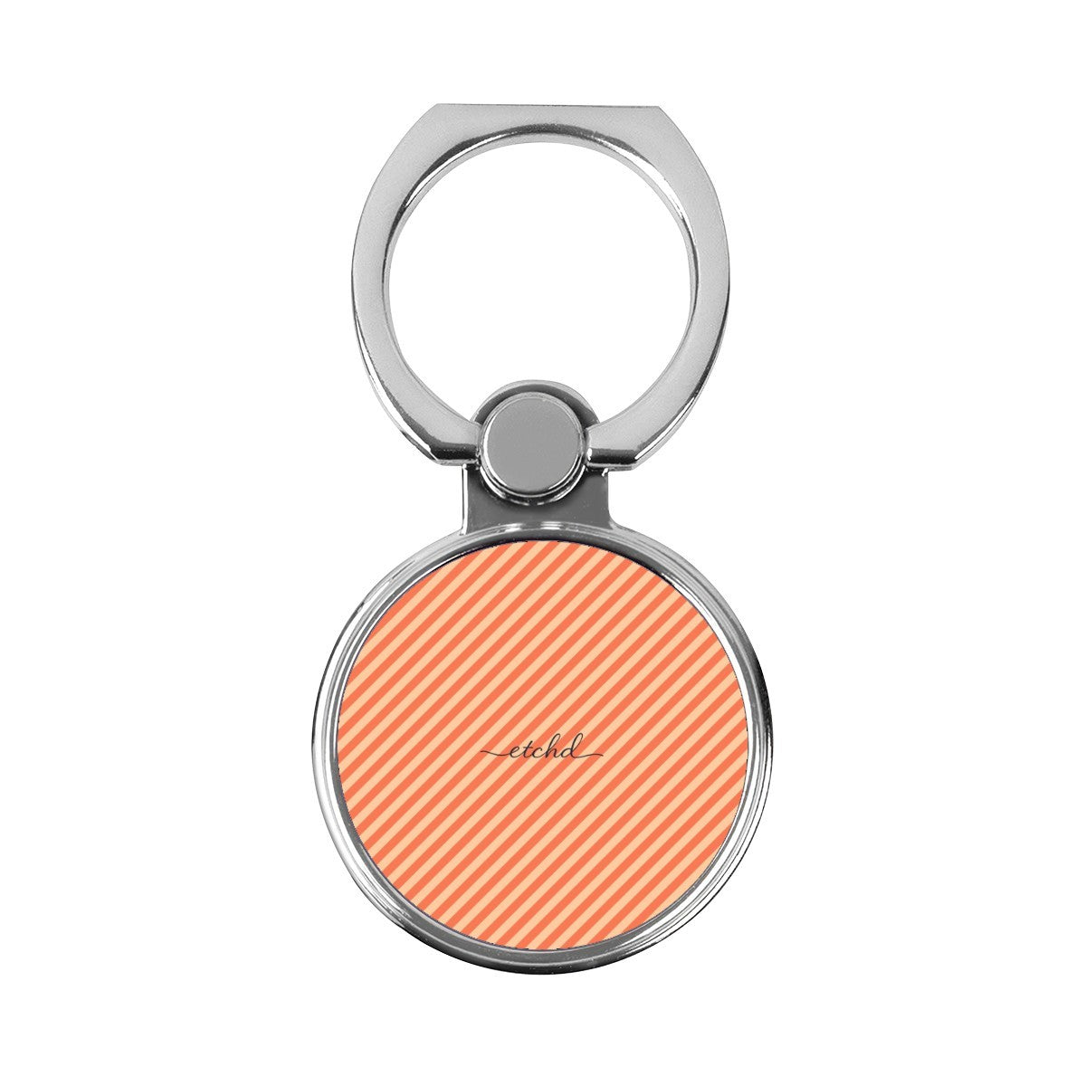Coral & Peach Striped Diagonal Classic Ring Holder by etchd