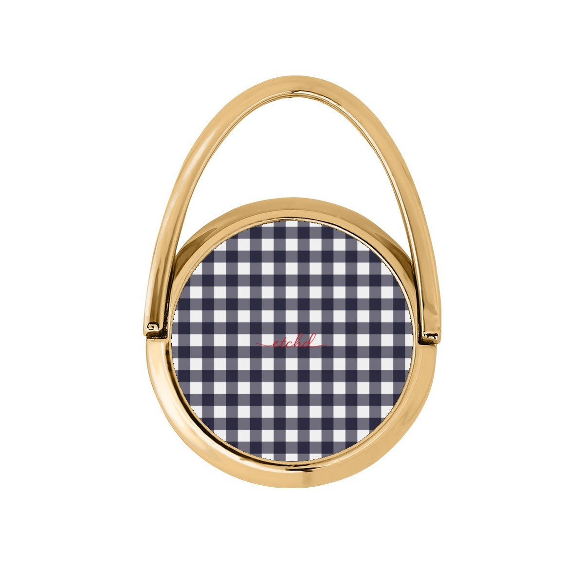 White & Navy Gingham Hoop Ring Holder by etchd