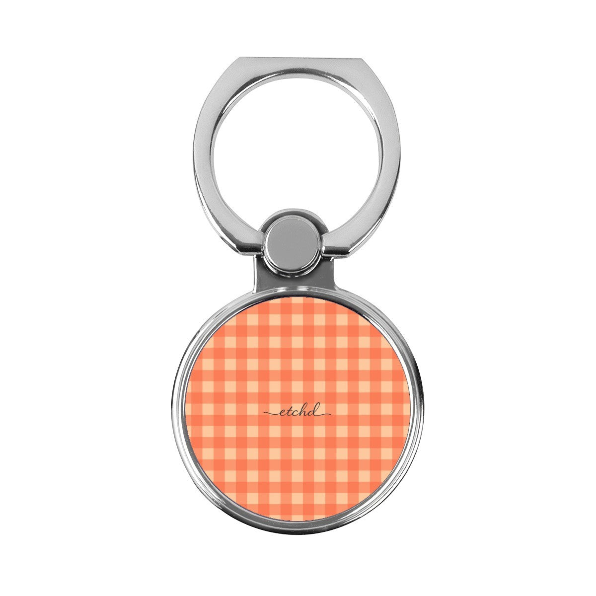 Coral & Peach Gingham Classic Ring Holder by etchd