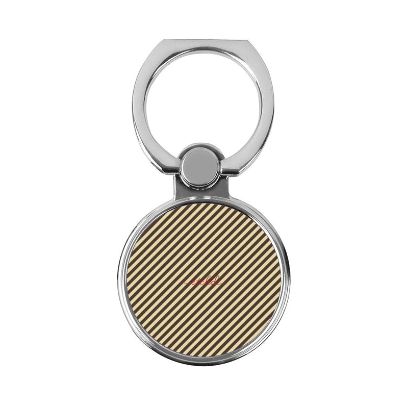 Butter & Brown Striped Diagonal Klassische Ring Handyhalterung-zoom-