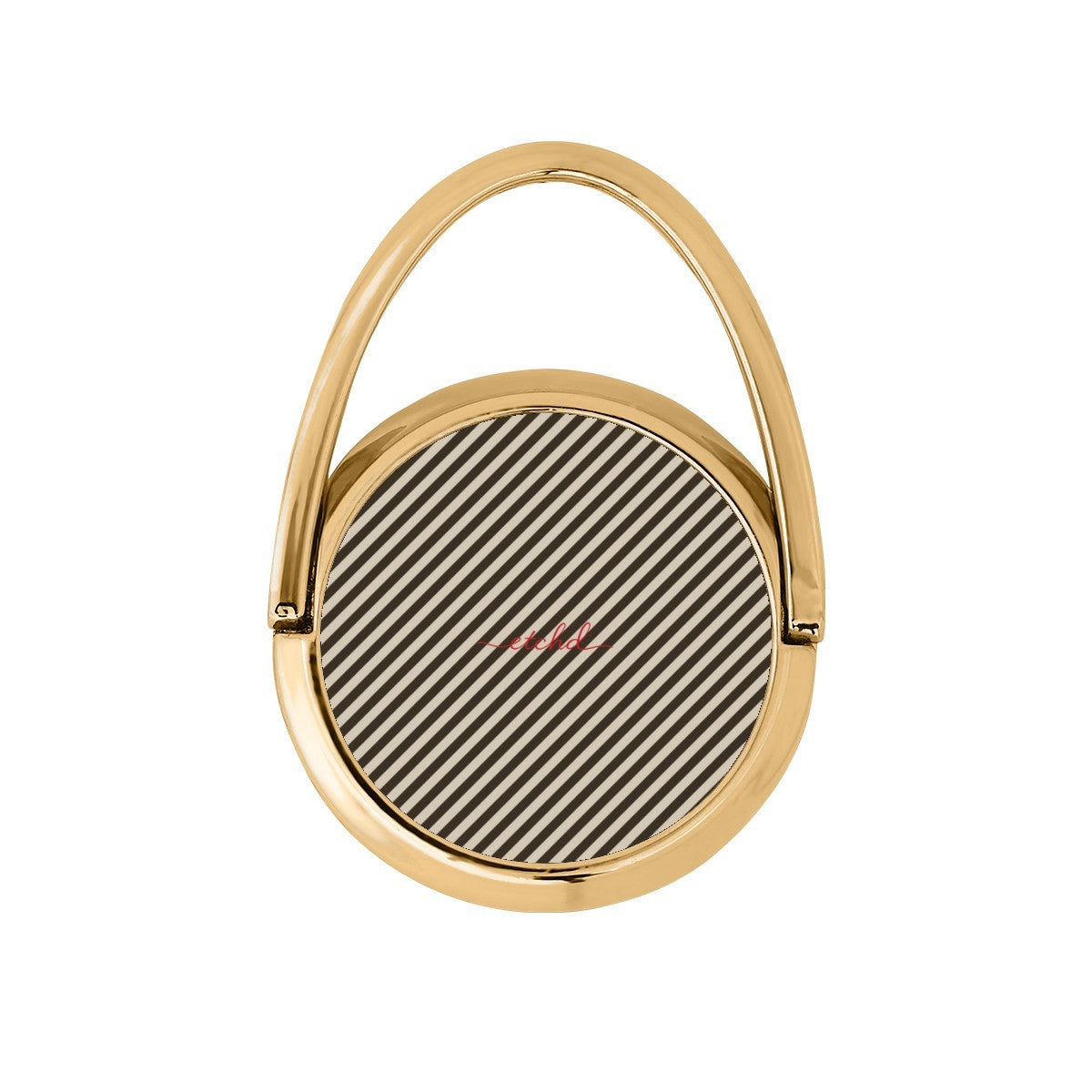 Cream & Brown Striped Diagonal Hoop Ring Holder by etchd