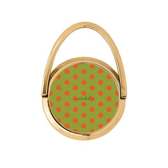 Persimmon & Wasabi Polka Dot Hoop Ring Holder by etchd