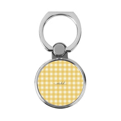 Butter & Cream Gingham Classic Ring Holder by etchd