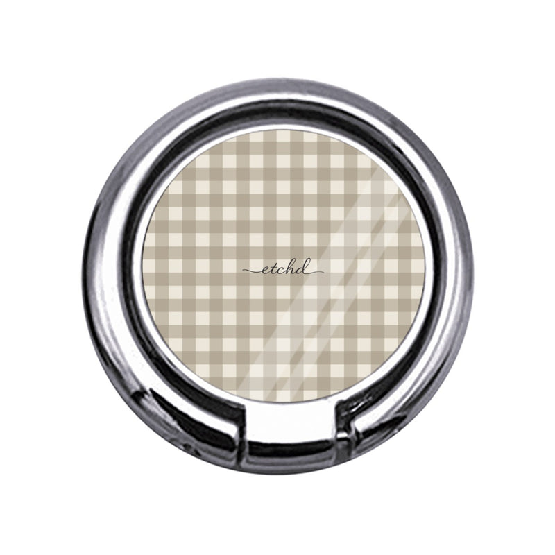 Neutral Gingham Slim Ring Holder-zoom-