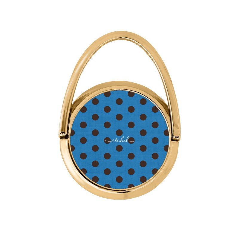 Espresso & Cerulean Polka Dot Hoop Ring Holder-zoom-