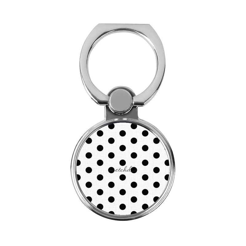 Black & White Polka Dot Anello supporto classico per telefono-zoom-