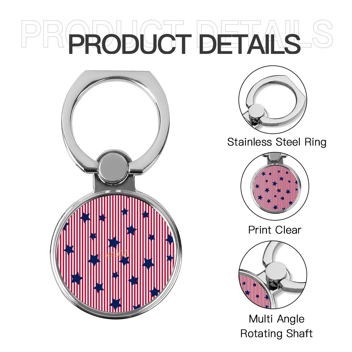 Red Stripes & Blue Stars Classic Ring Holder by etchd, view 5