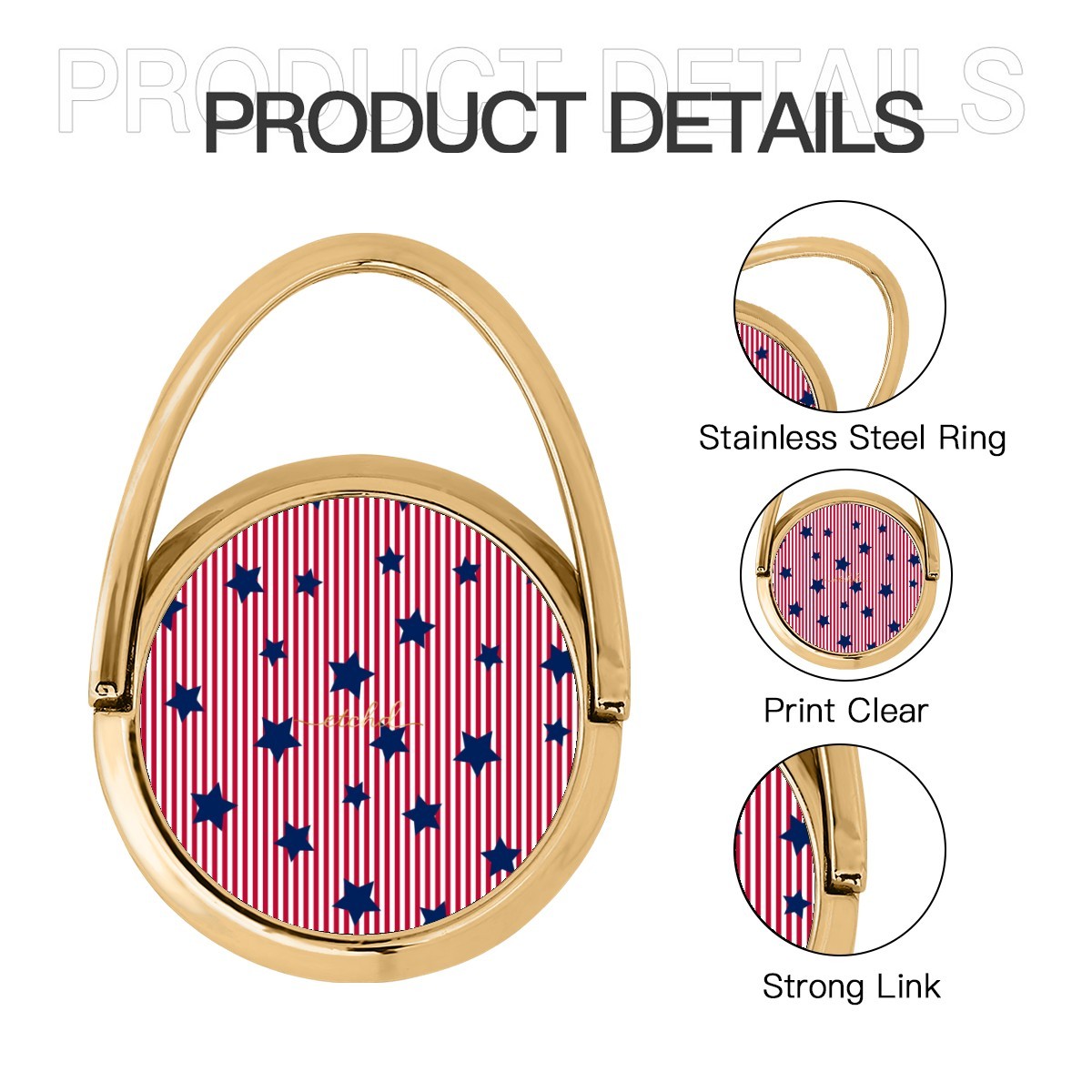 Red Stripes & Blue Stars Hoop Ring Holder by etchd, view 5