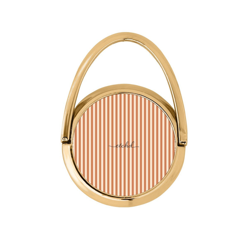 Terracotta & Cream Striped Drehbare Ring Handyhalterung-zoom-
