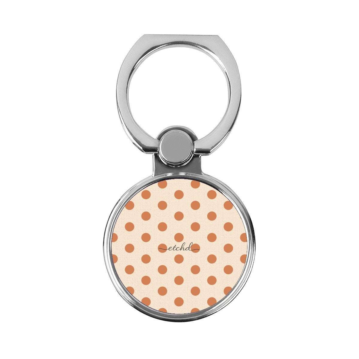 Terracotta & Cream Polka Dot Classic Ring Holder by etchd