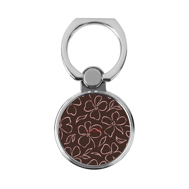 Espresso & Blush Floral Anillo soporte clásico para móvil-zoom-