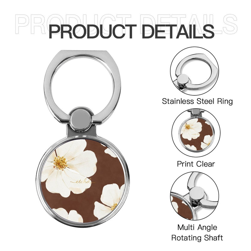 Mocha Blossom Anello supporto classico per telefono-zoom-