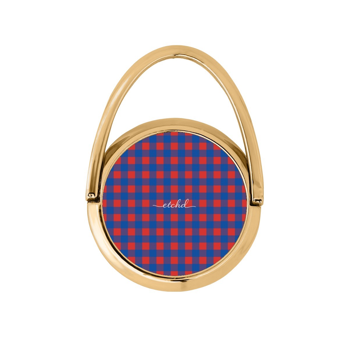 Cobalt & Poppy Gingham Hoop Ring Holder by etchd