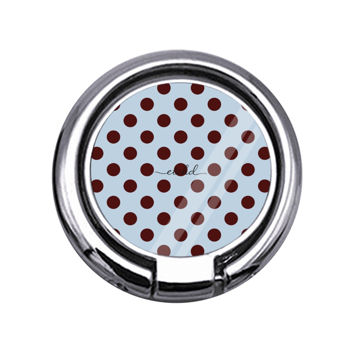 Blue & Cherry Polka Dot Slim Ring Holder by etchd