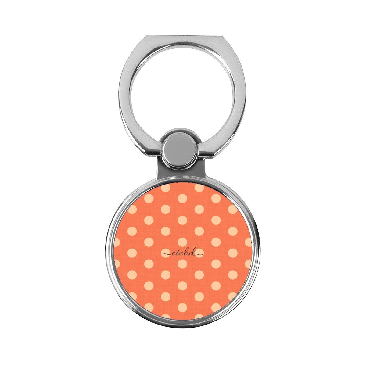 Peach & Coral Polka Dot Classic Ring Holder by etchd