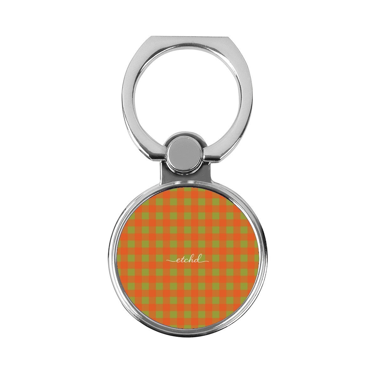 Persimmon & Wasabi Gingham Classic Ring Holder by etchd