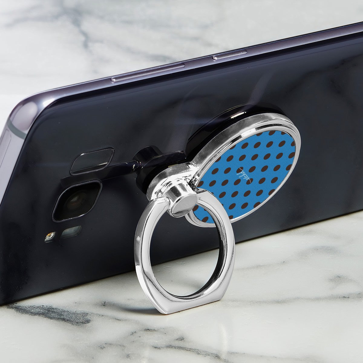 Espresso & Cerulean Polka Dot Classic Ring Holder by etchd, view 2