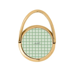 Sage & Cream Gingham Hoop Ring Holder by etchd