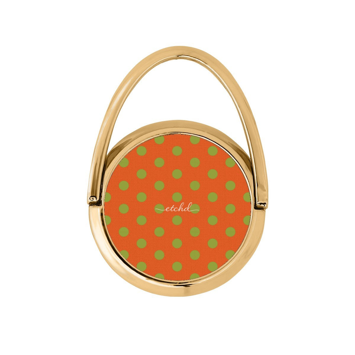 Wasabi & Persimmon Polka Dot Hoop Ring Holder by etchd