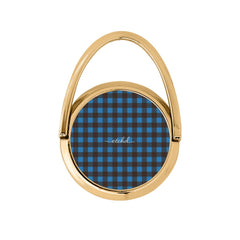 Cerulean & Espresso Gingham Hoop Ring Holder by etchd