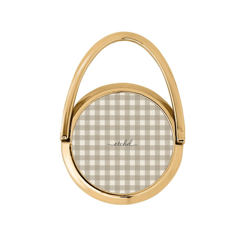 Neutral Gingham Hoop Ring Holder-zoom-